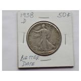 1938-D Walking Liberty Half Dollar