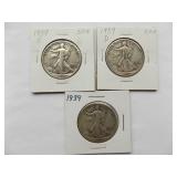 1939, 1939-D, 193P-S Walking Liberty Half Dollar