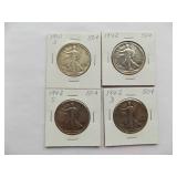 1941-S, 1942, 1942-S, 1942-D, Walking Liberty Half Dollars