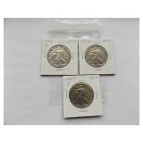 1945-S, 1946, 1946-D Walking Liberty Half Dollar