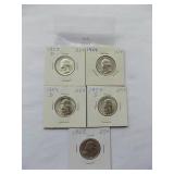 WASHINGTON QUARTERS  1953-D, 1954, 1954-D, 1954-S, 1955