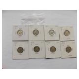 1936-D,1936-S, 1937, 1937-D, 1937-S, 1938-D, 1938-S, 1939-S Mercury Dimes