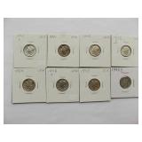 1944,1943-S,1943, 1942-S, 1942-D,1941,1942,1941-S Mercury dimes