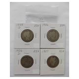 1905-O, 1906, 1906-D, Barber Quarter
