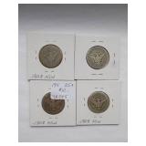 1909-O, 1910, 1911, 1912 Barber Qtr