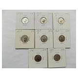 1955, 1955-D, 1956-D, 1957, 1959-D, 1960,1961,1960-D, Roosvelt Dime