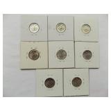 1955, 1955-D, 1956-D, 1957, 1959-D, 1960,1961,1960-D, Roosvelt Dime