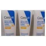 Lot of 3 CeraVe Ultra-Light Face Lotion Moisturizer with Sunscreen - SPF 30 – 1.7oz-Out of Package