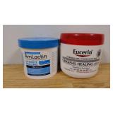 Set of 2 AmLactin Intensive Healing Body AHA Cream-12oz & Eucerin Body Cream- 16oz - Unscented