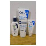 Lot of 3 CeraVe Lotions-Moisturizing Gel-1.75fl oz-PM Lotion-3fl oz-Moisturizing Cream-8fl oz