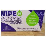 Lot of 3 Flents Wipe N Clear Biodegradable Lens Wipes 75 Count