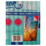 Set of 2 Whitley Willows Microfiber BEACH TOWEL 35x70 Big Surf Ocean Wave