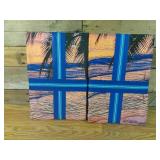 Set of 2 Whitley Willows Microfiber BEACH TOWEL 35x70-Palm Beach Sunset
