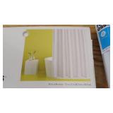 Set of White Waffle Weave Shower Curtain and PEVA Light Weight Curtain Liner