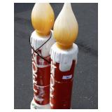 Vintage Pair of Empire NOEL Blow Mold Christmas Candles 40" - Working