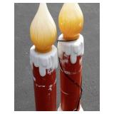 Vintage Pair of Empire NOEL Blow Mold Christmas Candles 40" - Working