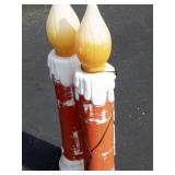 Vintage Pair of Empire NOEL Blow Mold Christmas Candles 40" - Working