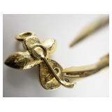 AVON Rhinestone & Pearl Angel gold Plated Base Metal Clip-On Earrings .