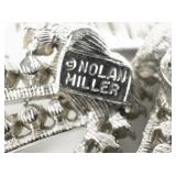 Nolan Miller Bright Rhinestone Silver Tone Base Metal Brooch .