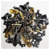 Joan Rivers Starry Night Galaxy Swirling Star Gold Tone Base Metal Brooch .