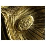 Joan Rivers Green Enamel Rhinestone Four Leaf Clover Gold Plated Base Metal Brooch .