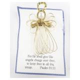 Hand Made  Set Of Two Wired Angels  Gold Tone Base Metal Brooches.