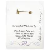 Hand Made  Set Of Two Wired Angels  Gold Tone Base Metal Brooches.