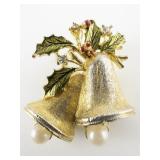 Holly & Bell Gold Plated Base Metal Brooch .