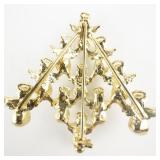 AVON Angel Christmas Guardian Pearl Gold Tone Base Metal Brooch .