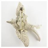 TRIFARI ***JELLY BELLY*** Rhinestone Accented Swallow Gold Plated Base Metal Brooch .