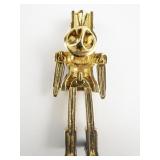 AVON Christmas Nutcracker Toy Soldier Gold Plated Base Metal Brooch . Legs & Arms Swing