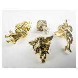 Group of 4  Angel Gold Tone Base Metal Lapel Pins.