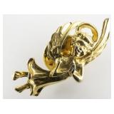 Group of 4  Angel Gold Tone Base Metal Lapel Pins.