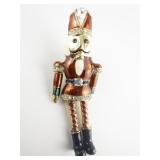 AVON Christmas Nutcracker Toy Soldier Gold Plated Base Metal Brooch . Legs & Arms Swing