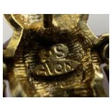 AVON Christmas Nutcracker Toy Soldier Gold Plated Base Metal Brooch . Legs & Arms Swing