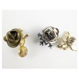 Group of 3  Rhinestone Snowman Base Metal Lapel Pin & Angel Base Metal Lapel Pin & Snowflake Base Metal Lapel Pin.