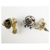 Group of 3  Rhinestone Snowman Base Metal Lapel Pin & Angel Base Metal Lapel Pin & Snowflake Base Metal Lapel Pin.