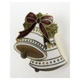 Bell & Holly Enamel Gold Plated Base Metal Brooch .