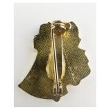 Bell & Holly Enamel Gold Plated Base Metal Brooch .