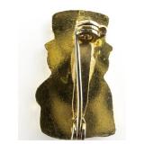 Cute Mini Enamel Snowman Gold Plated Base Metal Brooch .