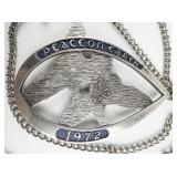 Wallace (W)  ***Peace On Earth*** 1972 Dove Birds !!!!Weight!!!!! Sterling Silver Pendant Necklace .