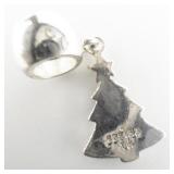 IBB (Italy) Christmas Tree Rhinestone Sterling Silver Pendant Or Charm.