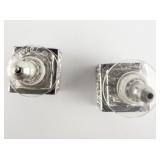 JOAN RIVERS Icy Square Rhinestone silver Tone Base Metal Pierced Earrings .