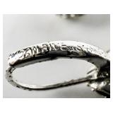 JOAN RIVERS Festive Rhinestone Drop Silver Tone Base Metal Hinged Wire Earrings.