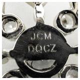 Sparkling Cz Snowflake sterling Silver French Wire Earrings .