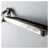 Clover Green Enamel sterling Silver Hinged Wire Dangle Earrings.