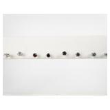 Group of 4  Red, White, Purple, & Green Rhinestone silver Tone Base Metal Stud Earrings .