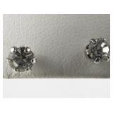 Group of 4  Red, White, Purple, & Green Rhinestone silver Tone Base Metal Stud Earrings .