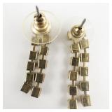 Red, Green & White Rhinestone gold Plated Base Metal Dangle Earrings .