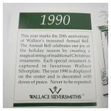 Wallace Silversmiths  1990 "Peaceful Doves" silver plate Christmas Sleigh Bell Ornament . 20th Edition